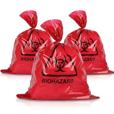 De rode LDPE/HDPE Medische Zakken van de het Afvalverwijdering van Biohazard