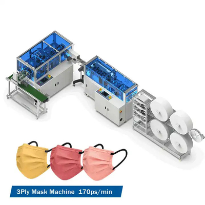 De Hoge snelheid van de het Maskermachine van Max Speed 170Pcs/Min Disposable Medical Surgical Face